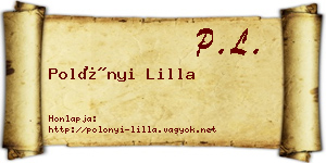 Polónyi Lilla névjegykártya
